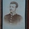 Fotografie tip CDV, militar cu mustata, perioada primului razboi mondial