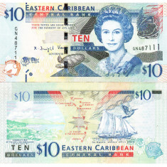 Insulele Caraibe 10 Dolari 2015 P-52b St. Vincent UNC