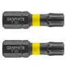Set 2 biti impact GRAPHITE TX30 x 25mm, 1/4&quot;, otel S2, HardWork ToolsRange - Surubelnita profesionala, rezistenta