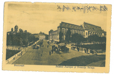 5122 - BUCURESTI, Market, Justice Palace - old postcard, CENSOR - used - 1917 foto