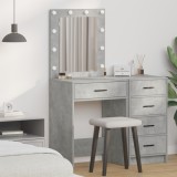 vidaXL Masa de toaletă cu lumini LED, gri beton, 50x41x135 cm