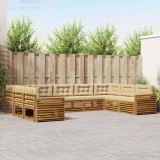 vidaXL Seturi de canapele 9 pcs Natural și Bej Lemn Solid de Acacia 3374138