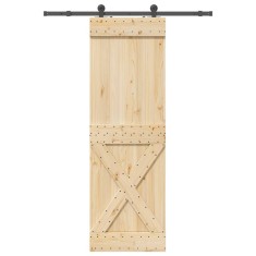 Ușă glisantă cu set de feronerie 70x210 cm, lemn masiv de pin foto