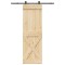 Ușă glisantă cu set de feronerie 70x210 cm, lemn masiv de pin