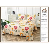 Cumpara ieftin Set Cuvertura de Pat din Bumbac, 3 Piese cu Model - PIT201