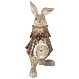 Cumpara ieftin Figurina polirasina aurie Iepuras cu ceas 14x13x25 cm