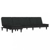 Canapea in forma de L negru 255x140x70 cm catifea