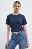 Silvian Heach tricou din bumbac femei, culoarea albastru marin