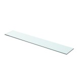 Raft sticla transparenta Gossi, 70 x 12 cm, securizata, suporta 15 kg, ideal living, baie, bucatarie