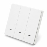 Intrerupator smart Wi-Fi triplu alb, incastrat, Tuya, Alexa, Google Home