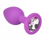 Cumpara ieftin Loving Joy Jewelled Silicone Butt Plug Purple -Small