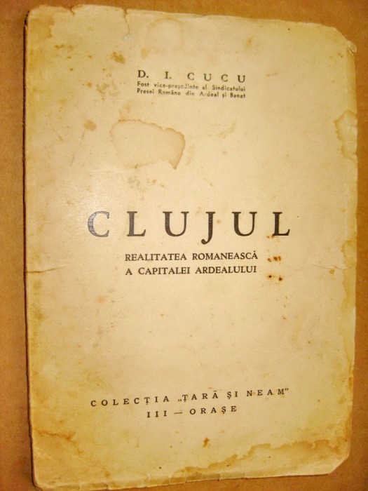 B249-Clujul-capitala Ardealului carte veche interbelica.