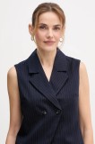United Colors of Benetton vestă culoarea bleumarin, cu două r&acirc;nduri de nasturi, 2X8MDJ00O