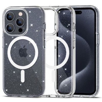 Husa pentru iPhone 15 Pro - Techsuit SparkleSkin MagSafe Series - Clear foto