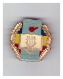 Insigna Cantarea Romaniei, modelul plastifiat, Romania de la 1950