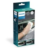 Kit Polisare Faruri Auto Philips HRK00XM, Restaurare UV, Smirghel 600/1500/2000, Servetele, Manusi