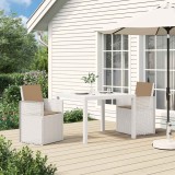 vidaXL Set de masă pentru grădină cu pernă 3 pcs Alb și taupe PP 3430049