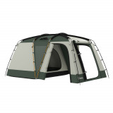 Outsunny Cort de Camping Impermeabil cu 4 Locuri, cu Zonă Separată de Dormit și Living, Cort de Camping din Poliester, 460x300x200 cm, Verde