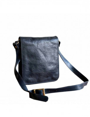 Geanta dama messenger, crossbody, din piele nataurala, bleumarin, GD111E foto