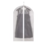 Set 5 Huse de Depozitare cu Fermoar, Flippy, pentru Haine, de Protectie, pentru Voiaj, Netesut, Rezistent la Praf, 60x100 cm, Transparent-Alb