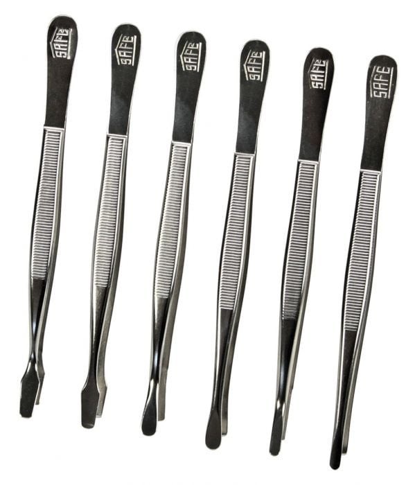 Penseta pentru timbre curbata cu varful unghiular de 120 mm si 155 mm Aurie - 120mm