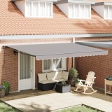 VidaXL Cortina Retractabilă Manual Gri deschis 450x300 cm Poliester