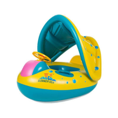Colac gonflabil Edman Summer sea, cu volan, acoperis si suport pentru copii tip Yacht foto