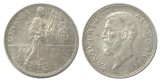 Q265 ROMANIA 2 LEI 1914 ARGINT APROAPE NECIRCULATA CU PATINA aUNC