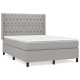 Cumpara ieftin Pat continental, gri deschis, 140x200 cm, material textil