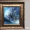 TABLOURI PICTATE MANUAL, TABLOU ABSTRACT CU PAUNI, INRAMAT 24&times;28 CM
