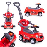 Cumpara ieftin Ride-on r&aacute;&uuml;lős kisaut&oacute; j&aacute;r&oacute;kerekes tol&oacute;kocsi foganty&uacute; hangok piros