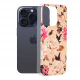 Husa pentru iPhone 15 Pro, Techsuit Marble Series, Mary Berry Nude