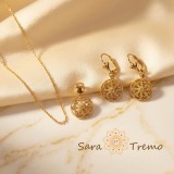 Cumpara ieftin Set Floarea Regala , Set Bijuterii Femei placat 18K Brazilia cu Zirconia Albe