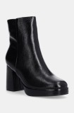Answear Lab botine femei, culoarea negru, cu toc drept, izolare usoara