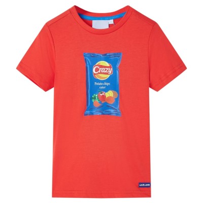 Tricou pentru copii cu m&amp;acirc;neci scurte, roșu, 128 foto