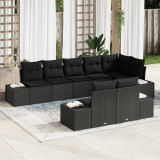 Cumpara ieftin Set de canapele pentru grădină 8 pcs Negru 319 x 154 x 85 cm