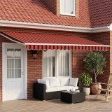 vidaXL Pergola electrica retractabila 5 x 3 m portocaliu/maro poliester exterior