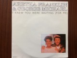 aretha franklin george michael i knew you were waiting for me 1987 disc single 7" vinyl muzica pop funk epic records VG+