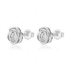 Cercei din argint in forma de floare, Silver Rose