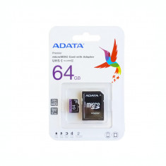 Card de memorie microSDXC UHS-I Clasa 10 64GB ADATA Premier cu adaptor SD foto