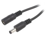 Cablu DC 5,5/2,5 mm mufă-soclu negru 2x0,5 mm&sup2;, Bq Cable