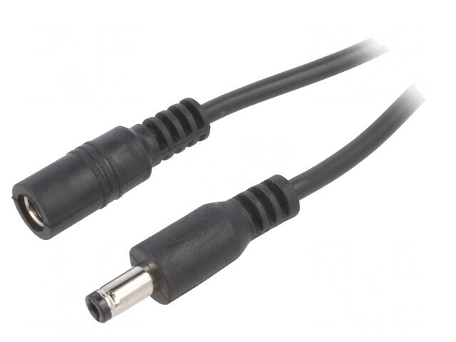 Cablu DC 5,5/2,5 mm mufă-soclu negru 2x0,5 mm&sup2;