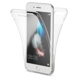 Husa iPhone 8 Plus GloMax TPU 360 FullBody Transparenta, Protectie Completa Fata Spate, Rezistenta Socuri, 0.3mm