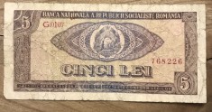 (BNK A) Romania bancnota 5 lei 1966 foto