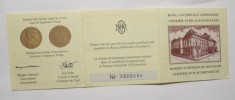 CERTIFICAT PT. MONEDA BNR 2006. Replică după un sestert emis de &icirc;mpăratul Traian .#084 .