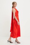Answear Lab rochie culoarea rosu, maxi, evazată