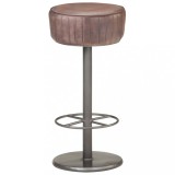 VidaXL Scaun de bar, maro &icirc;nvechit, piele naturală