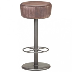 vidaXL Scaun de bar, maro &icirc;nvechit, piele naturală 321873