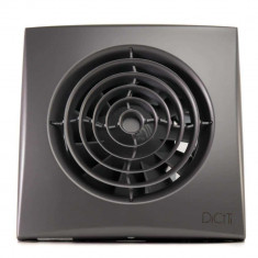 Ventilator baie AURA 4C Silent, Clapeta antiretur, Garantie 5 ani, Motor Long Life 40000h, Debit 90mc/h, Ø100mm, Dark Gray Metal