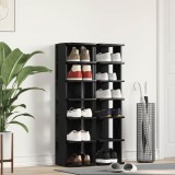 VidaXL Pantofare, 2 buc., stejar negru, 25x27x102 cm, lemn prelucrat